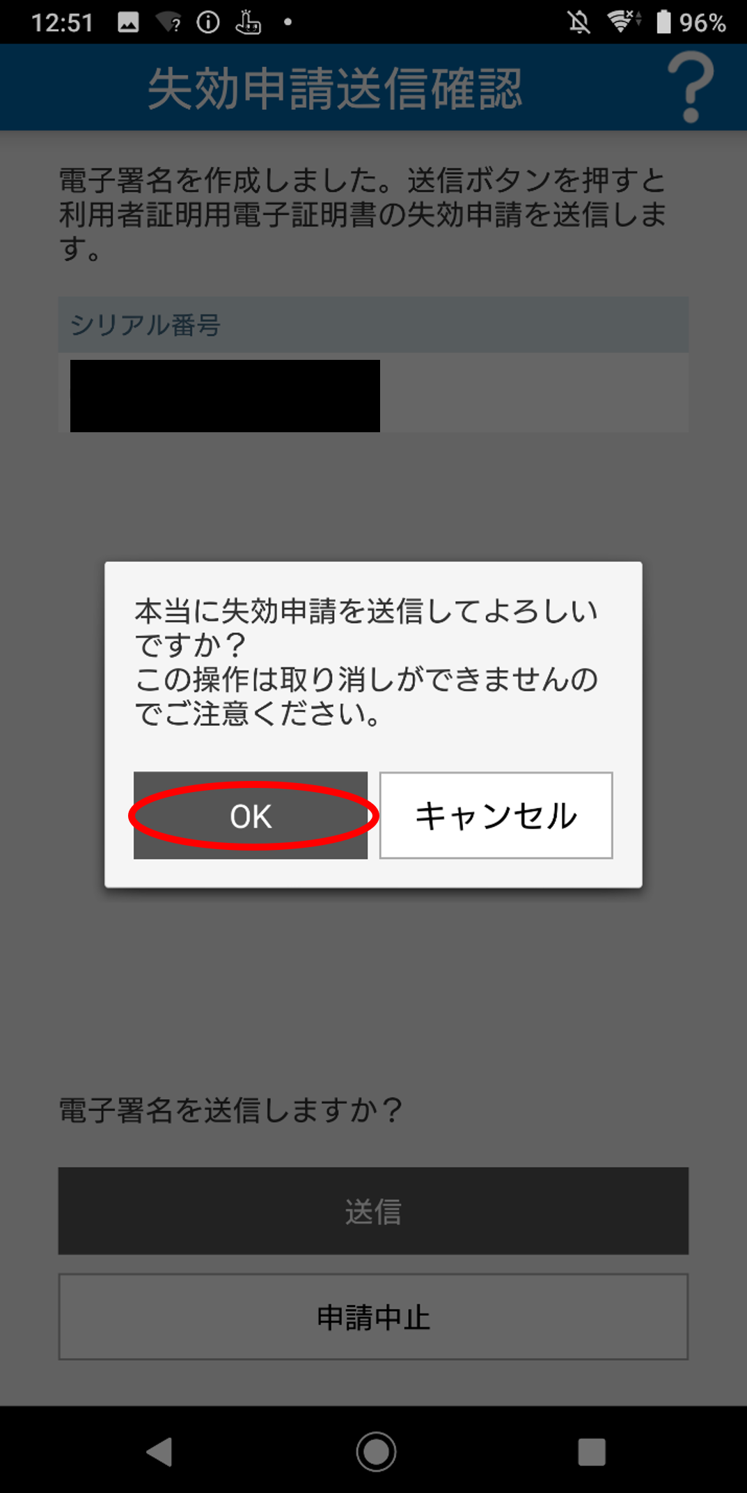 公的個人認証サービス オンライン失効申請確認のイメージ06